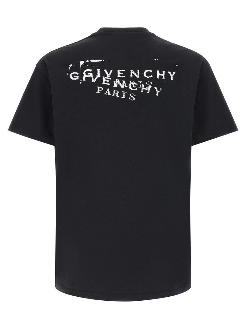 Givenchy Black Cotton T-Shirt with Iconic Stamp Print