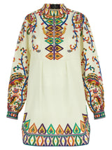 Robe courte en coton multicolore Etro