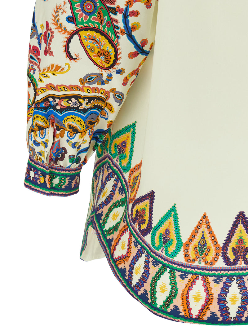 Robe courte en coton multicolore Etro