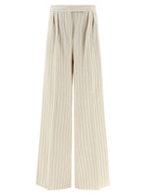 Pantalon décontracté en coton blanc Max Mara