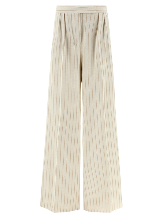 Pantalon décontracté en coton blanc Max Mara