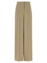 Pantalon en soie beige Max Mara