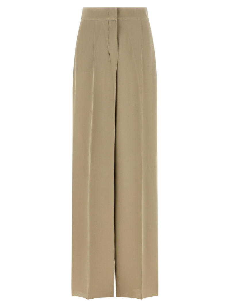 Pantalon en soie beige Max Mara