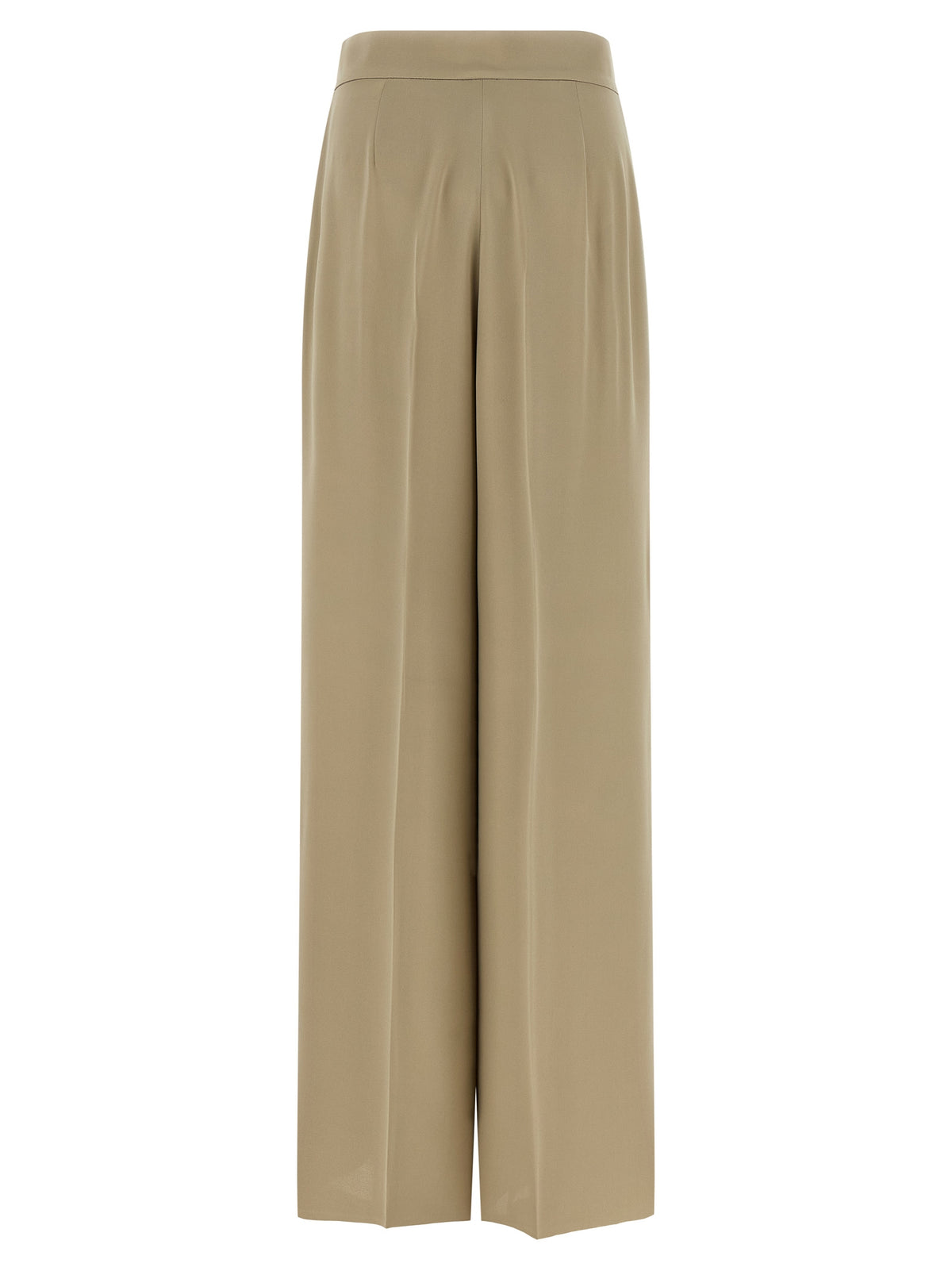 Pantalon en soie beige Max Mara