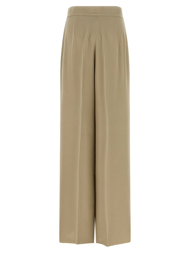 Pantalon en soie beige Max Mara