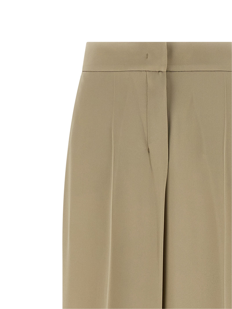 Pantalon en soie beige Max Mara