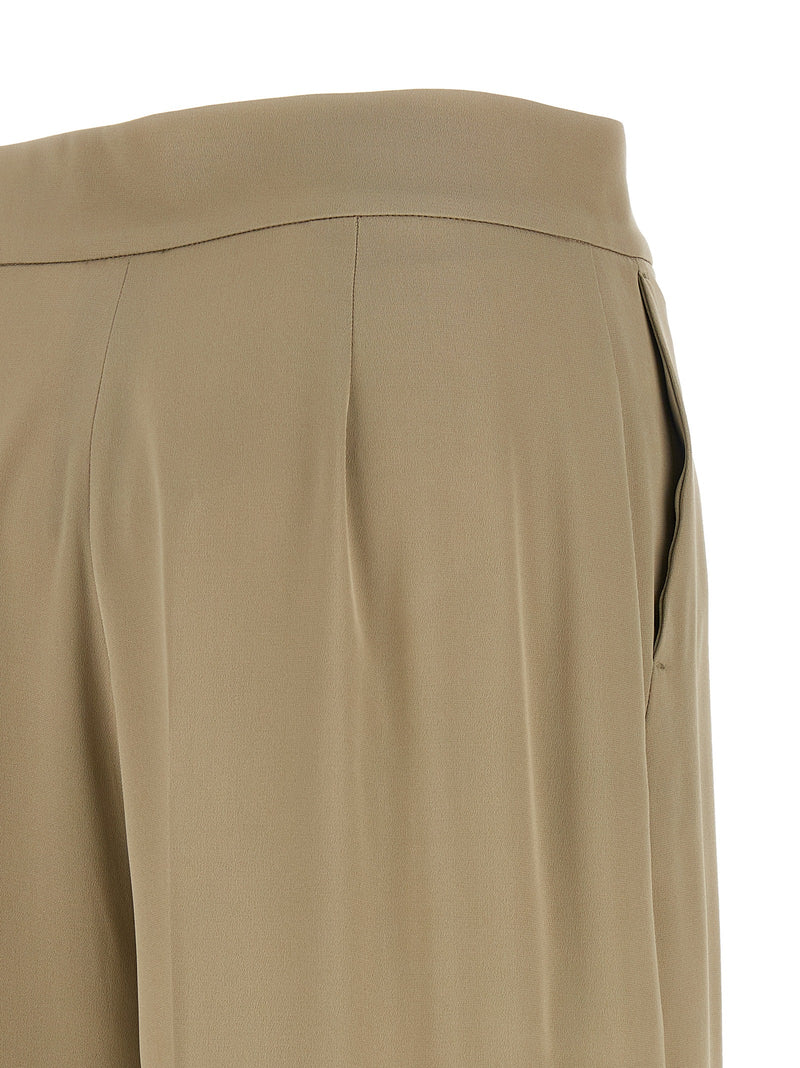Pantalon en soie beige Max Mara