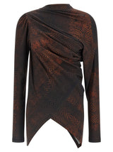 Kiko Kostadinov Brown Cotton Pattern Shirt