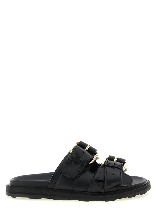 Moschino Black Calfskin Slides - Stylish and Comfortable Footwear
