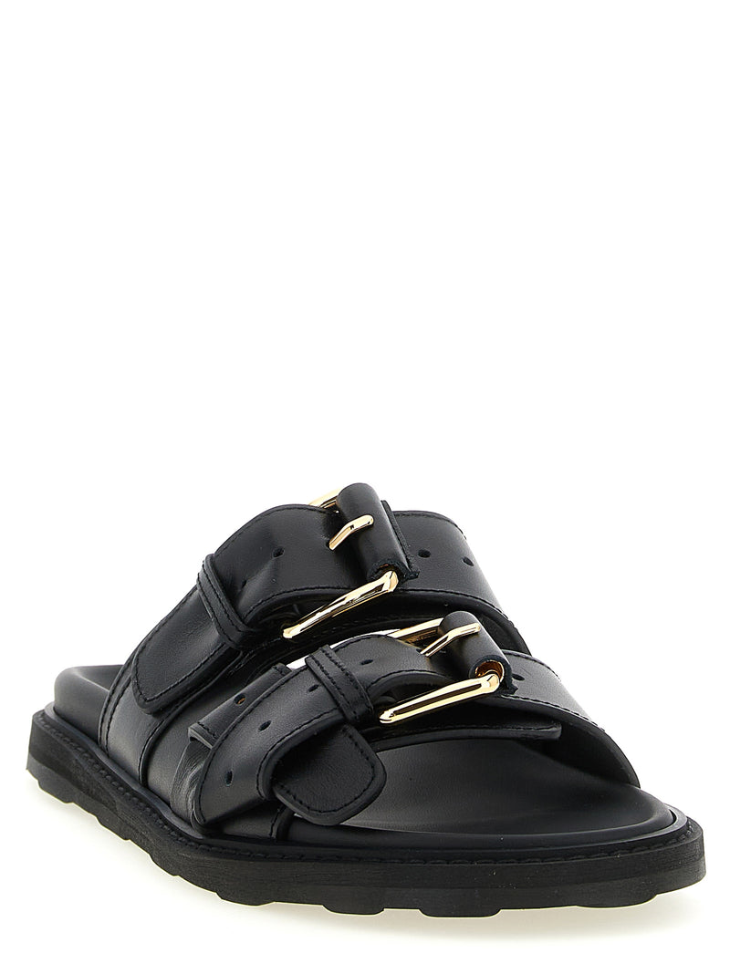 Moschino Black Calfskin Slides - Stylish and Comfortable Footwear