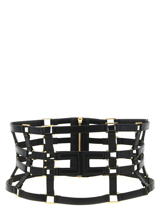 Ceinture taille haute Elisabetta Franchi noire en polyéthylène