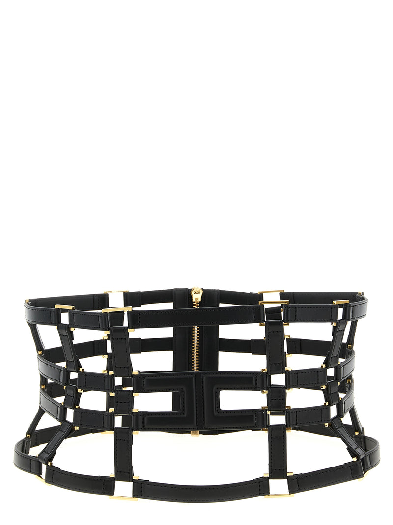 Ceinture taille haute Elisabetta Franchi noire en polyéthylène