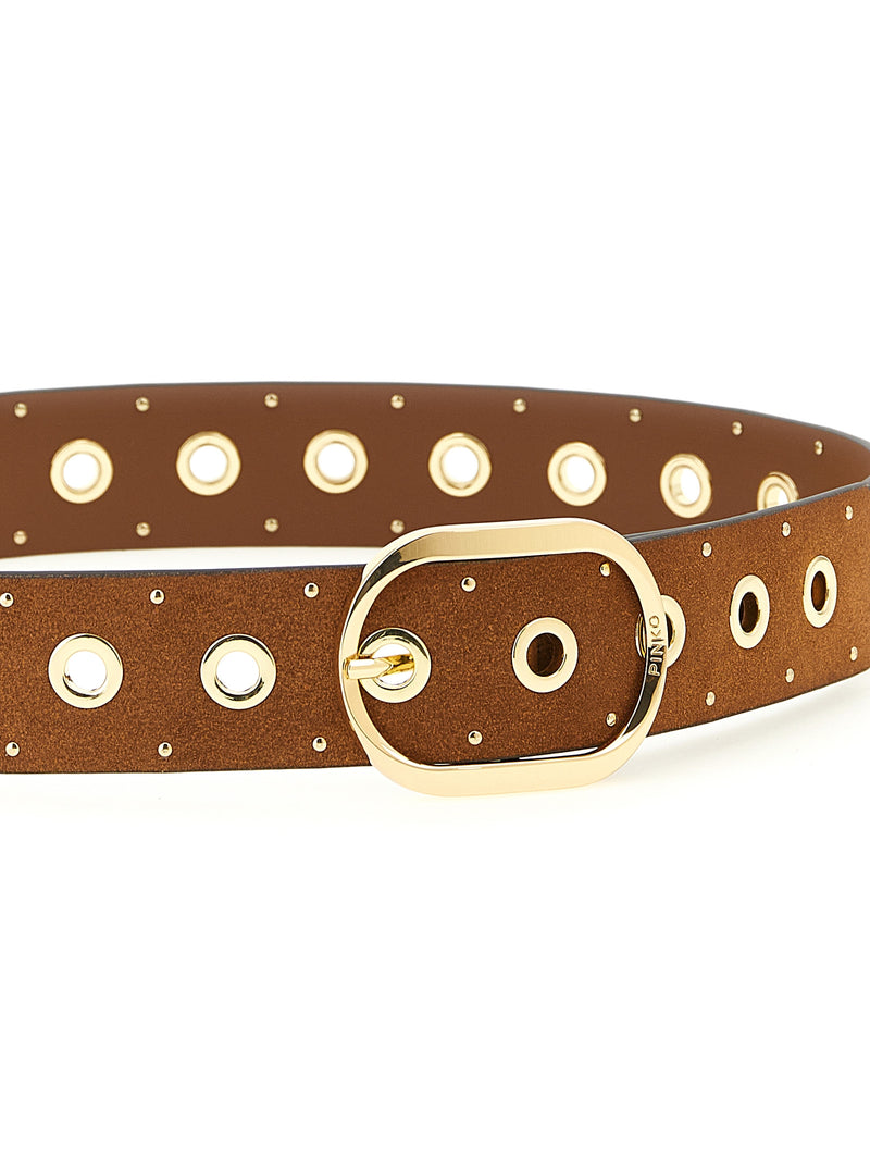 PINKO Brown Lamb Leather Regular Belt