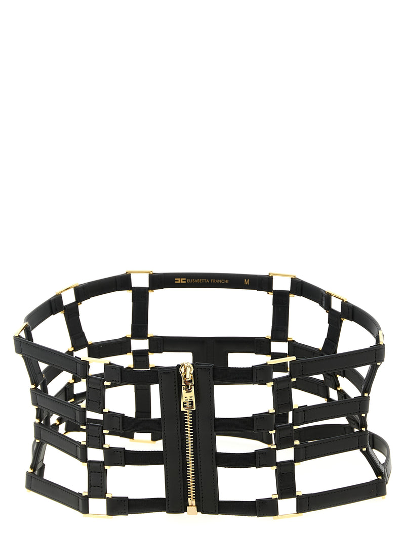 Ceinture taille haute Elisabetta Franchi noire en polyéthylène