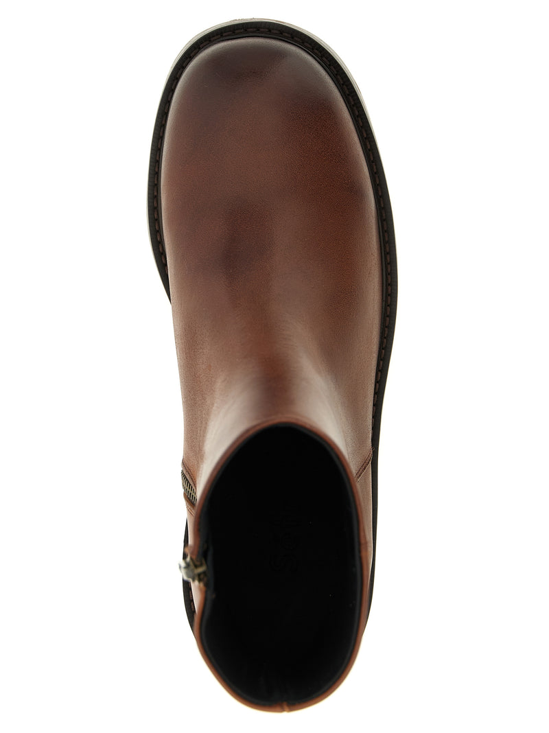 SÉFR Lerato Brown Calfskin Ankle Boots for Men