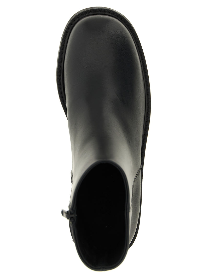 SÉFR Bottines en cuir de veau noir