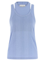 Armarium 'Filippa' Blue Cotton Sleeveless T-Shirt