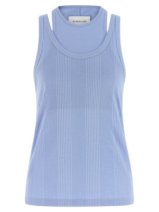 Armarium 'Filippa' Blue Cotton Sleeveless T-Shirt