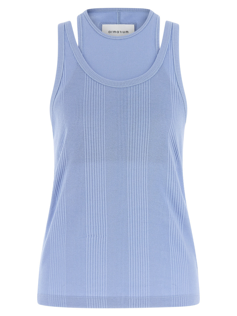 Armarium Filippa Blue Cotton Sleeveless T-Shirt