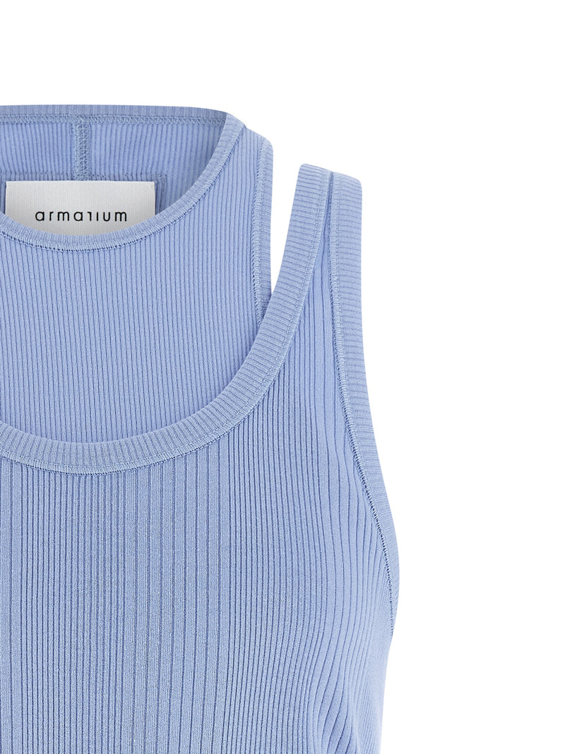 Armarium Filippa Blue Cotton Sleeveless T-Shirt