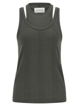 Armarium Gray Cotton Sleeveles T-Shirt