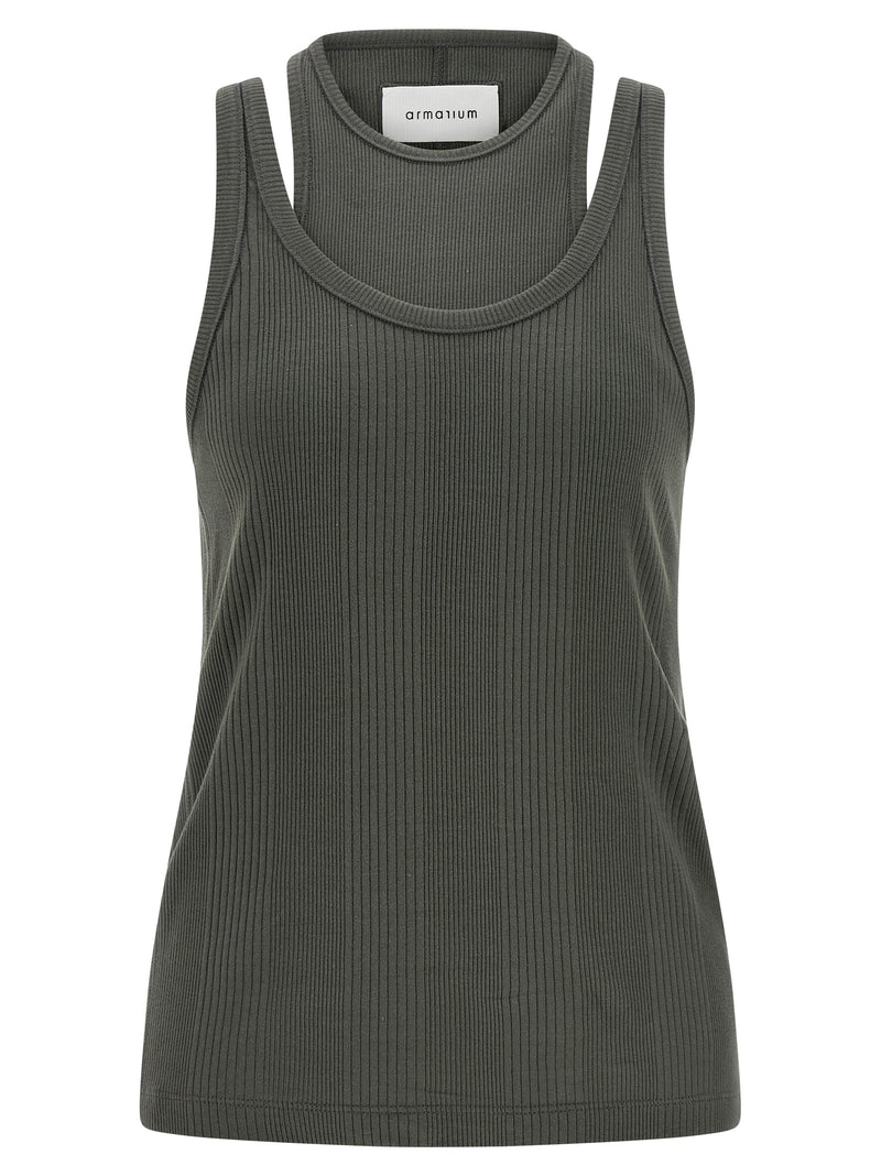 Armarium Filippa Gray Cotton Sleeveless T-Shirt