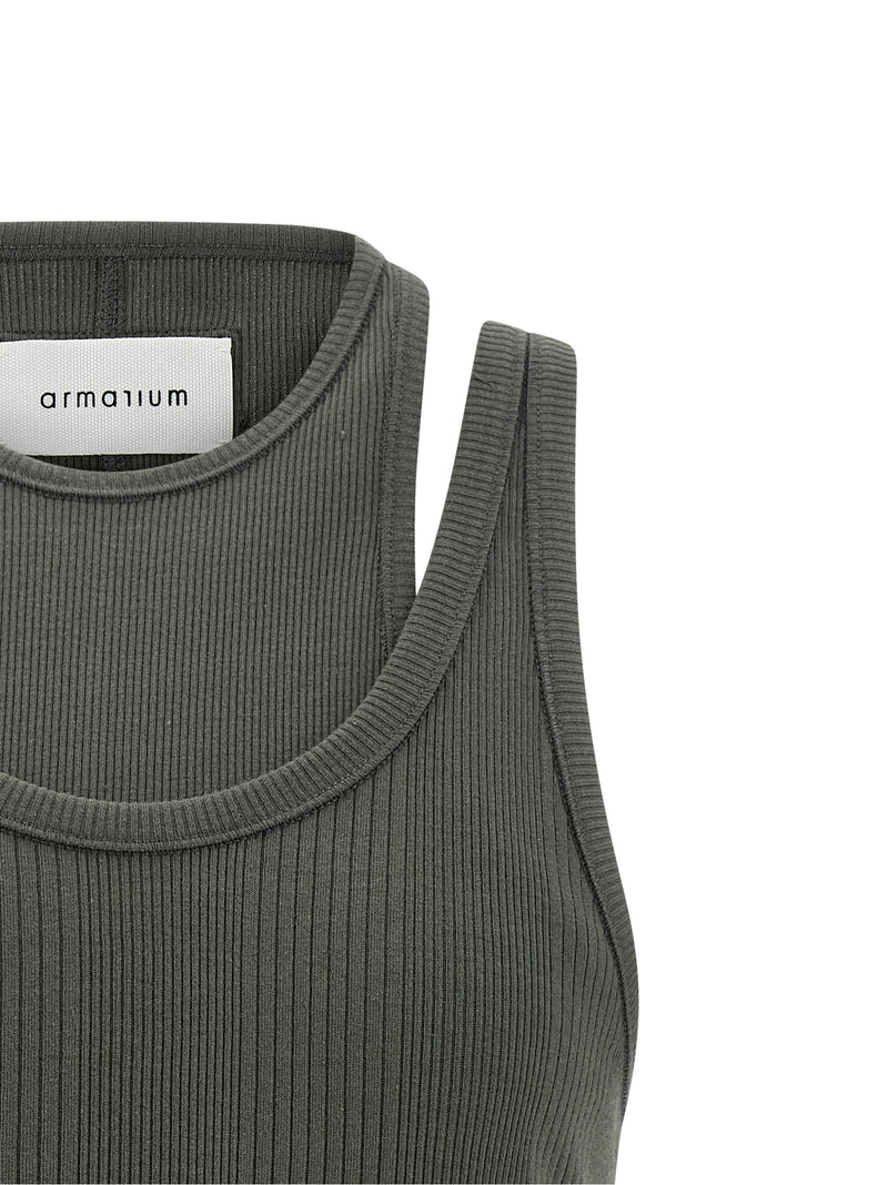 Armarium Filippa Gray Cotton Sleeveless T-Shirt