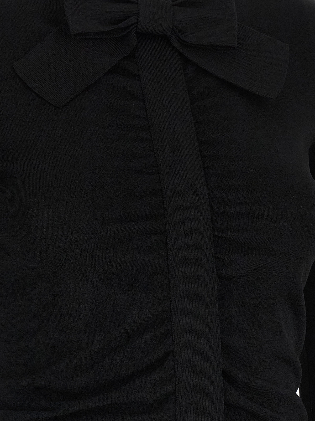 Valentino Garavani Black Viscose Cardigan with Maxi Bow