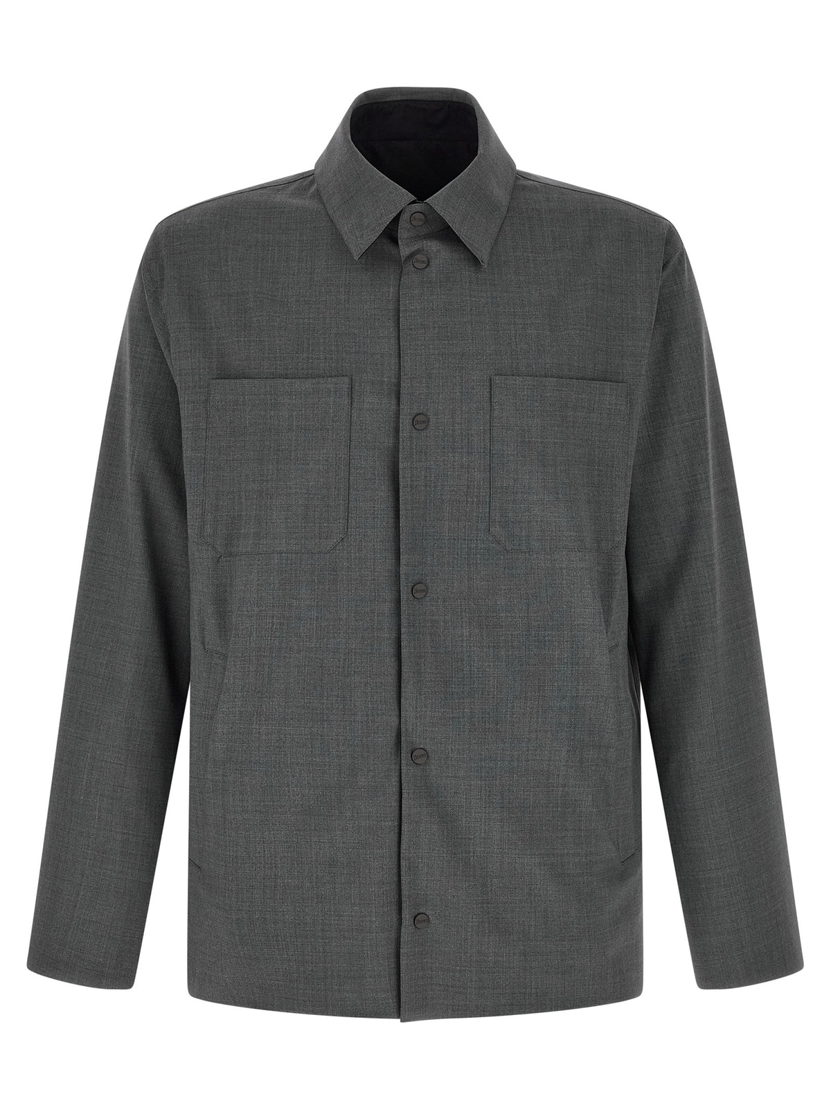 Veste longue Herno grise en polyester