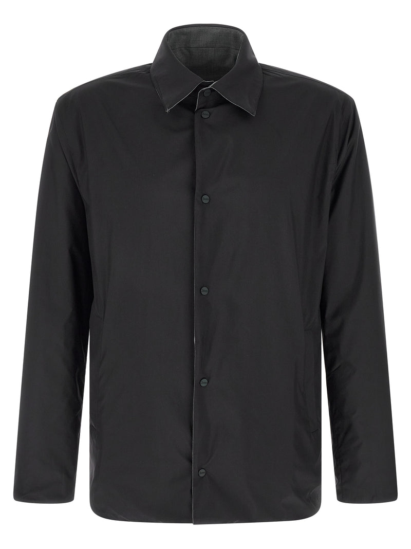Veste longue Herno grise en polyester