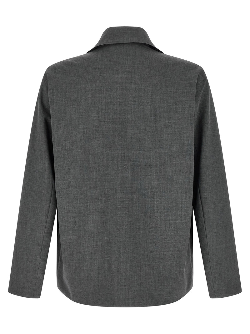 Veste longue Herno grise en polyester