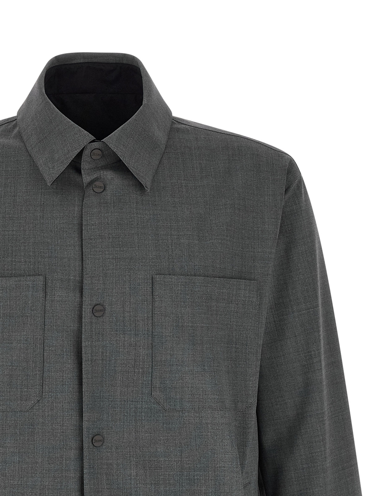 Veste longue Herno grise en polyester