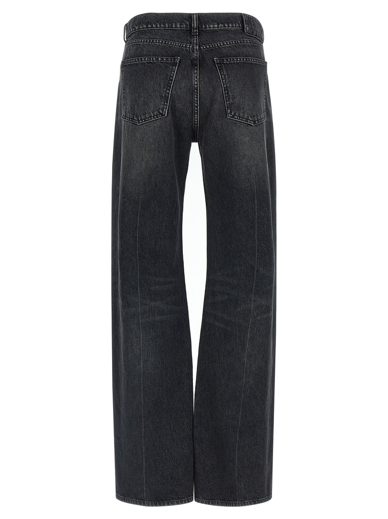 Armarium Jaro Black Cotton Straight-Leg Jeans for Women