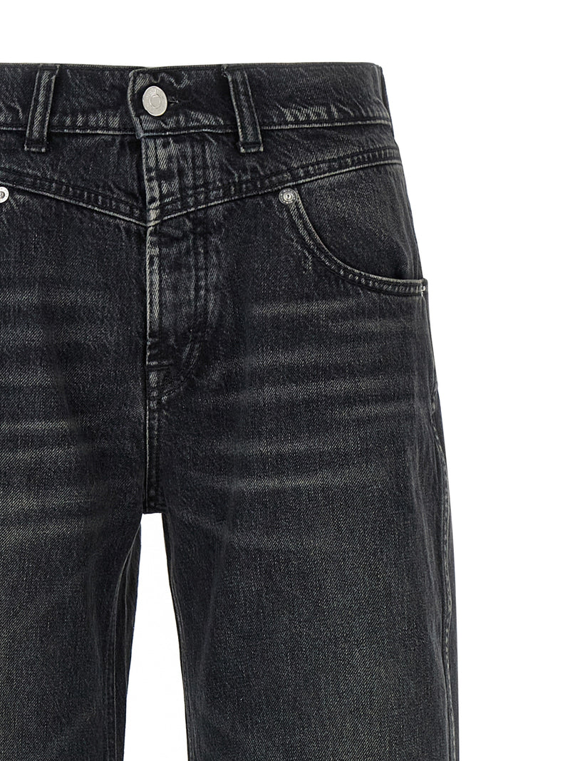 Armarium Jaro Black Cotton Straight-Leg Jeans for Women