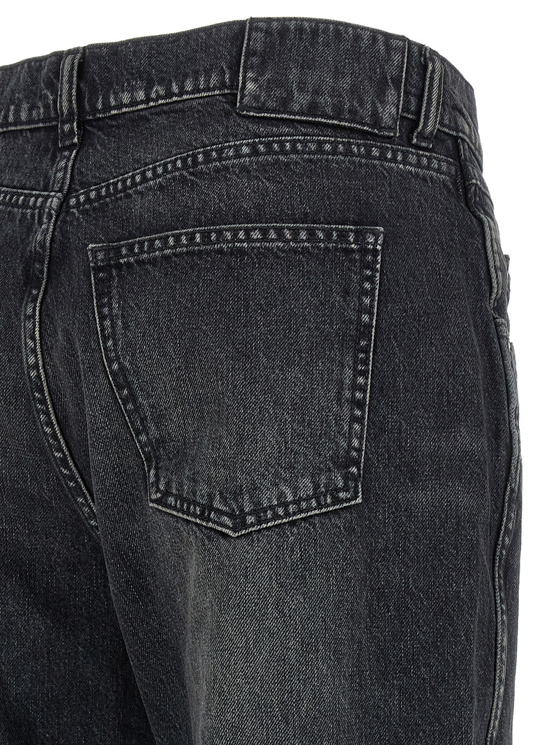 Armarium Jaro Black Cotton Straight-Leg Jeans for Women
