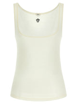 Versace White Virgin Wool Sleeveless T-Shirt