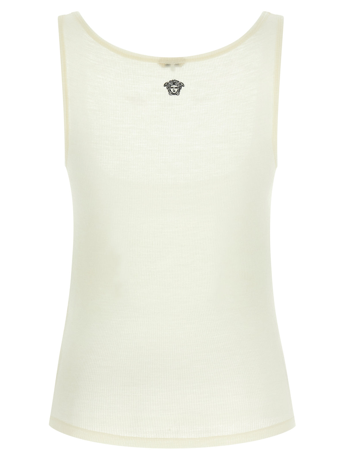 Versace White Virgin Wool Sleeveless T-Shirt