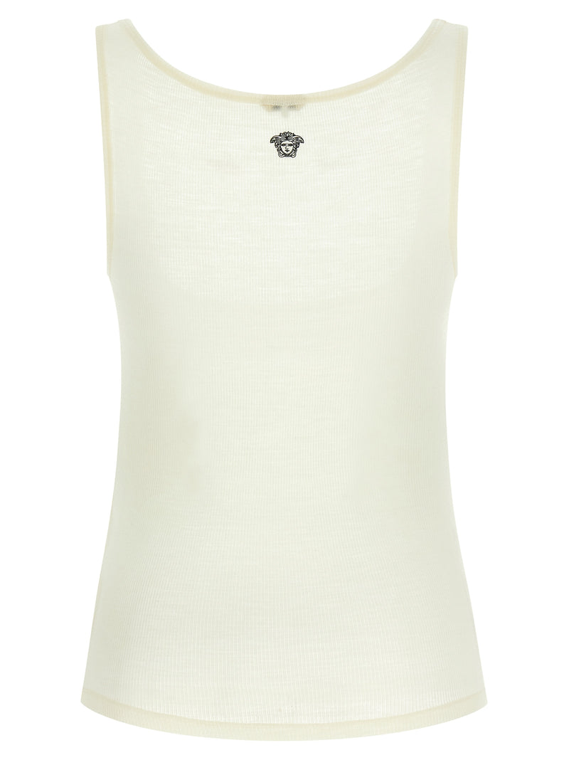 Versace White Virgin Wool Sleeveless T-Shirt