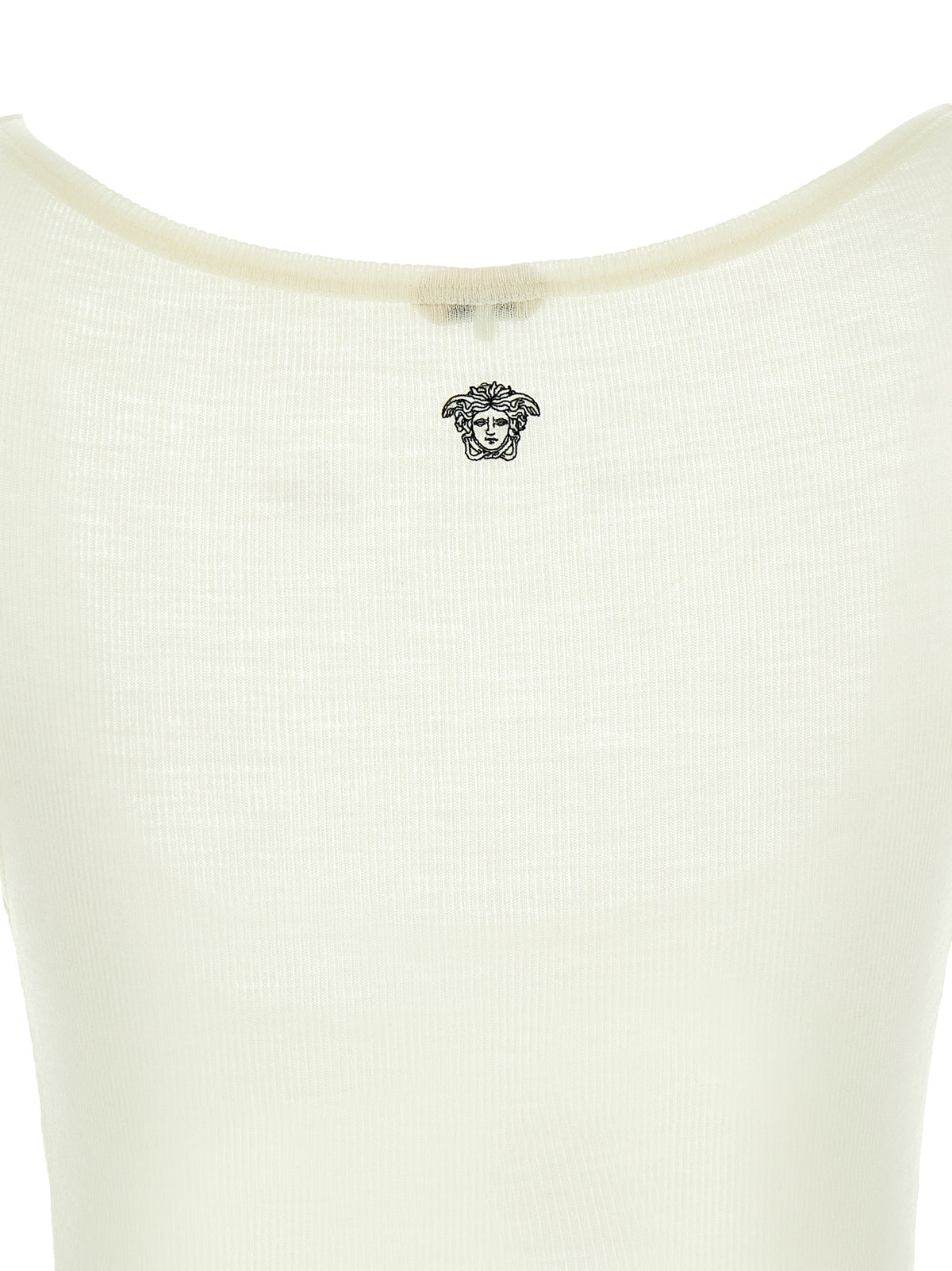 Versace White Virgin Wool Sleeveless T-Shirt