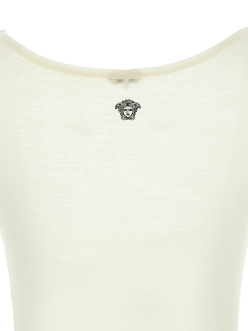 Versace White Virgin Wool Sleeveless T-Shirt