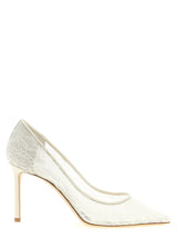 Jimmy Choo Romy White Tencel High Heel Pumps