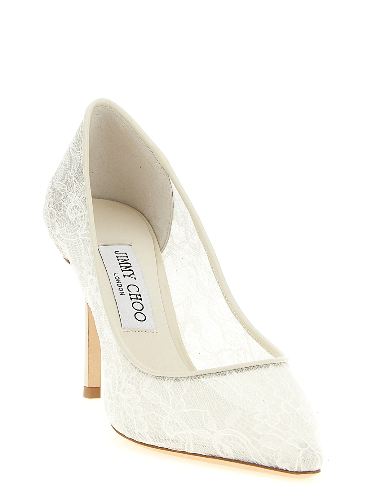 Jimmy Choo Romy White Tencel High Heel Pumps