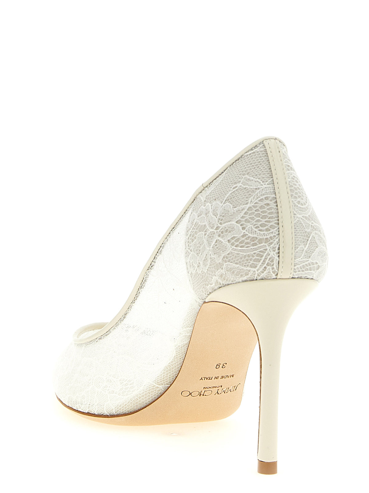 Jimmy Choo Romy White Tencel High Heel Pumps
