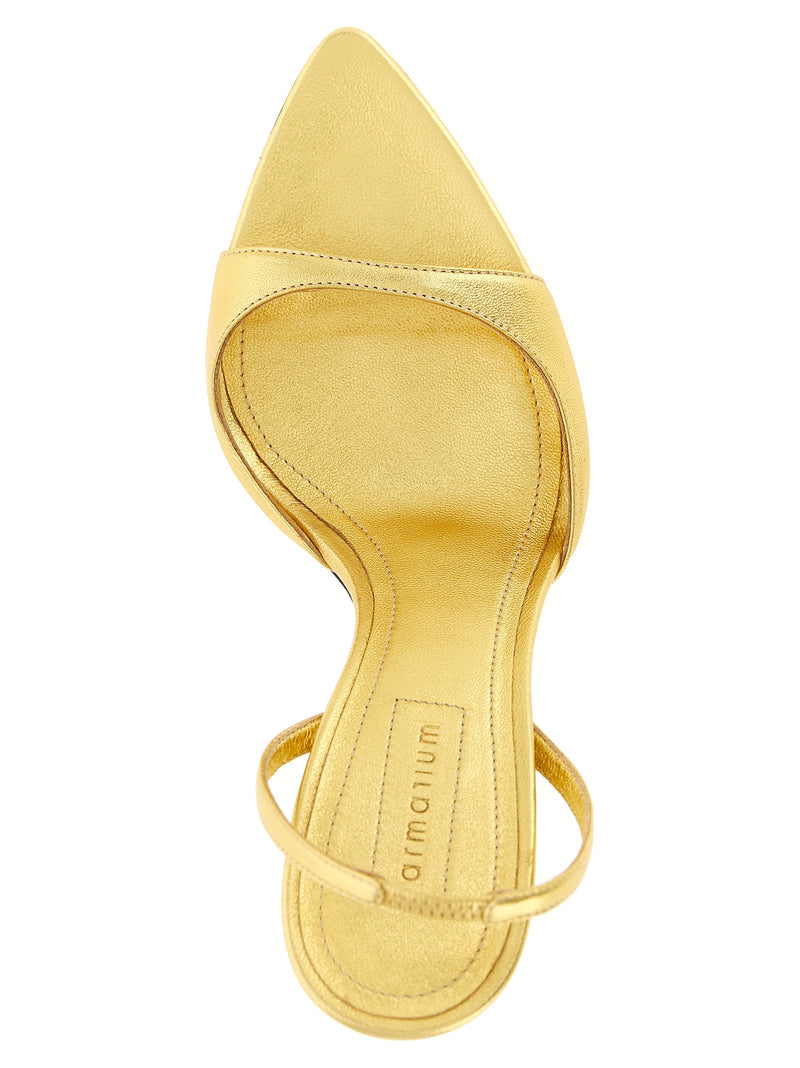Sandales à talons aiguilles Armarium Gold en cuir d'agneau