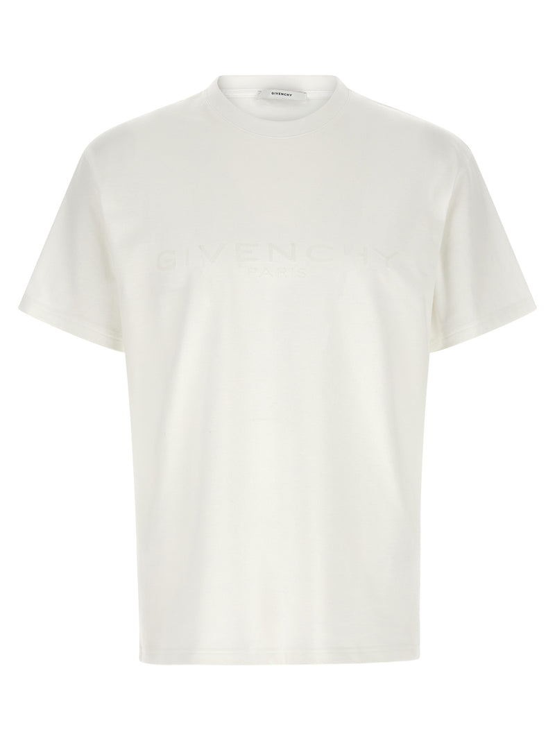 Givenchy White Cotton T-Shirt with Jacquard Logo
