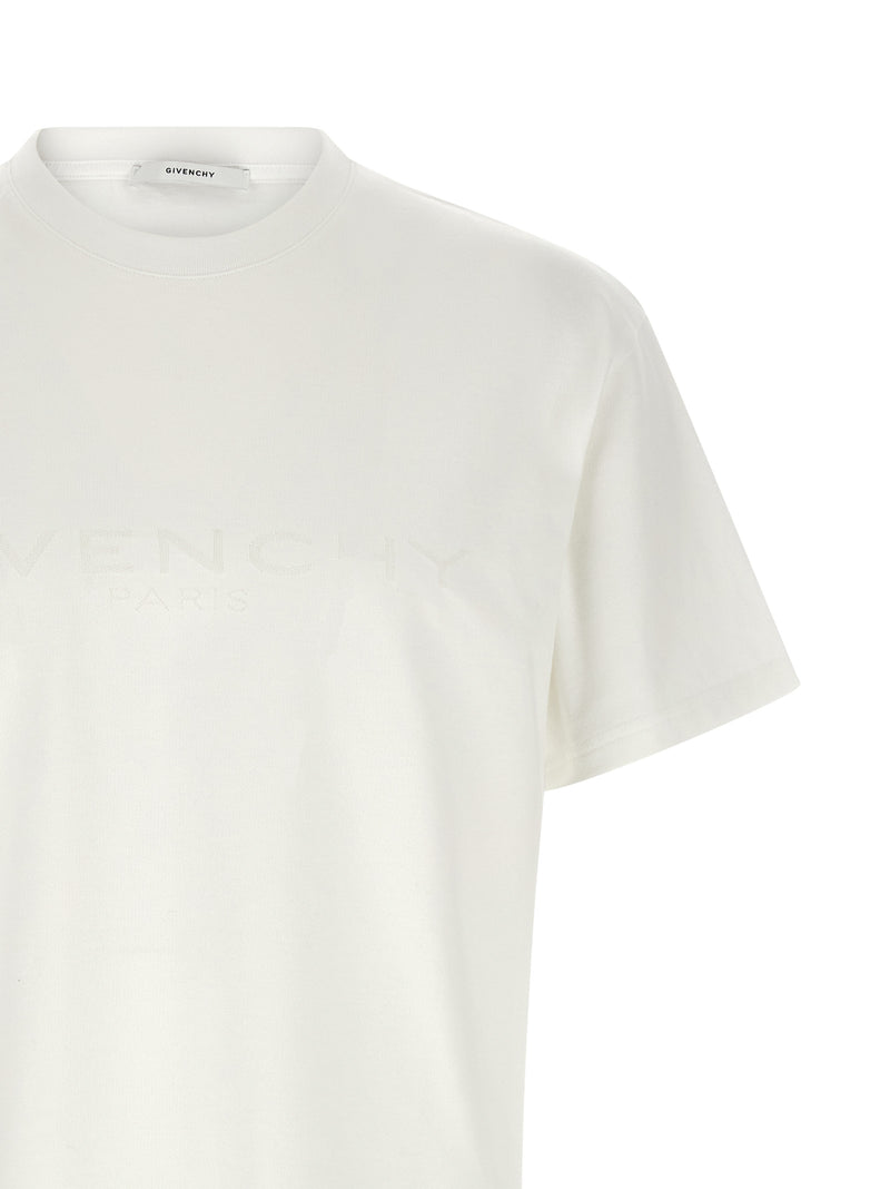 Givenchy White Cotton T-Shirt with Jacquard Logo