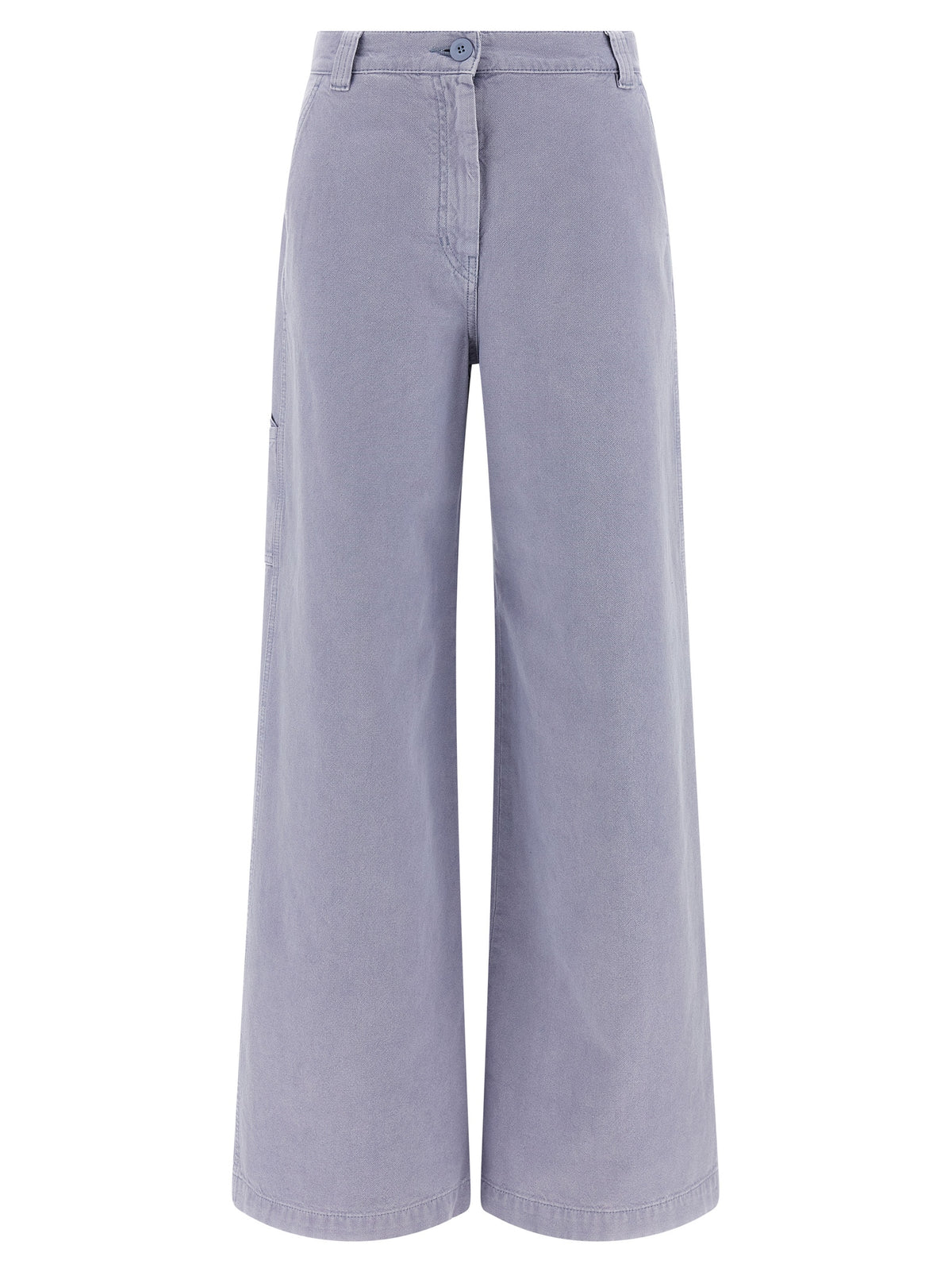 Max Mara Pantalon Décontracté en Coton Violet