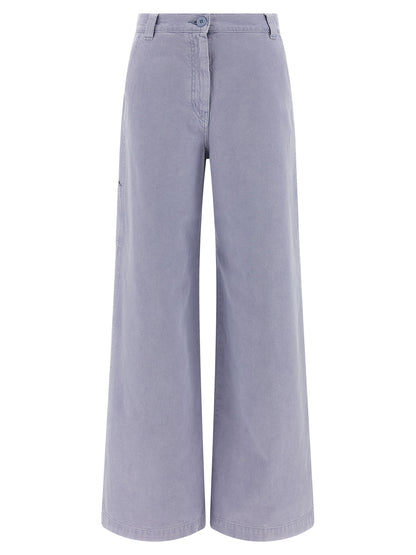 Max Mara Purple Cotton Casual Pants