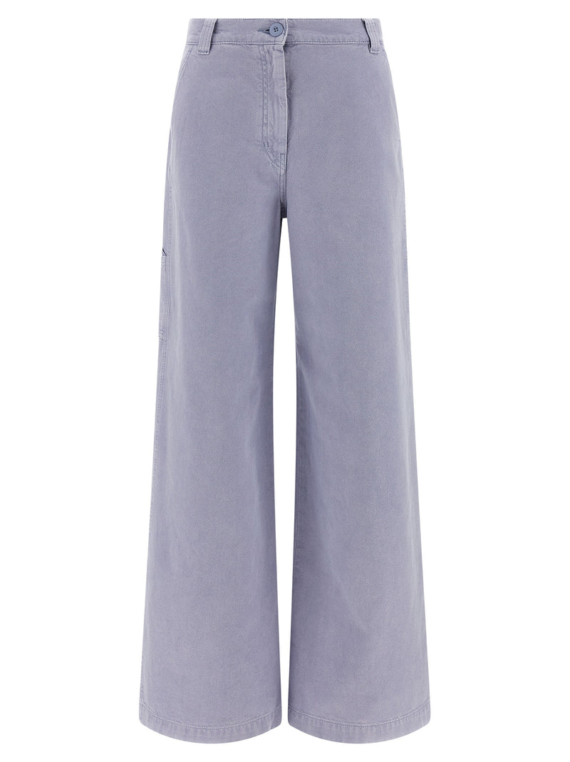 Max Mara Purple Cotton Casual Pants