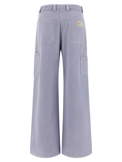 Max Mara Purple Cotton Casual Pants